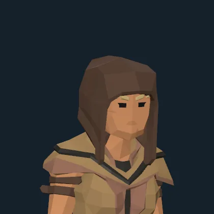 A hooded woman of the fair