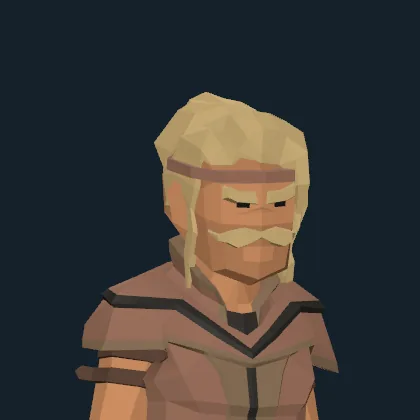 A moustached man with a headband